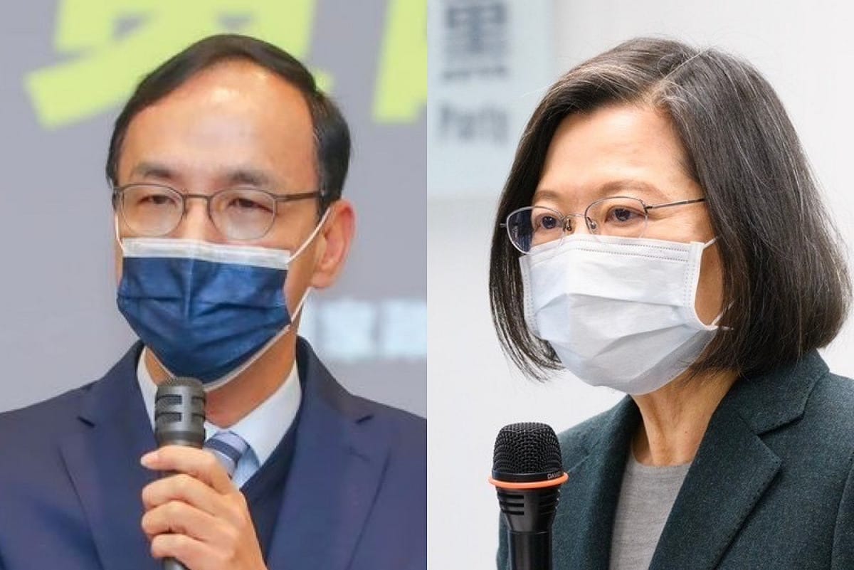 國民黨主席朱立倫（左）及總統蔡英文（右）。（資料照） 圖：翻攝自朱立倫臉書/民進黨提供（新頭殼合成）
