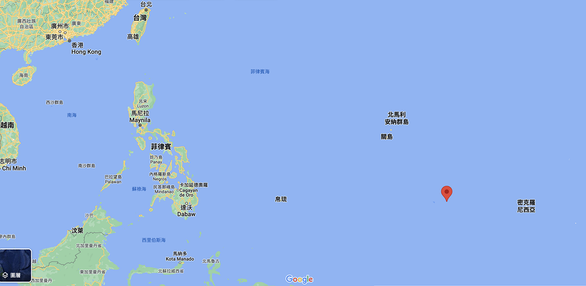 西太平洋島國密克羅尼西亞聯邦（Micronesia）地理位置。 圖：翻攝自Google Maps