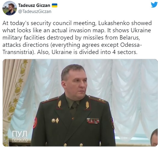 白俄羅斯軍官面有難色 圖:翻攝自 Tadeusz Giczan推特
