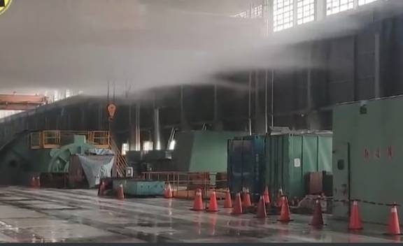 台電公布內部水蒸氣逸散的照片。 圖:台電提供