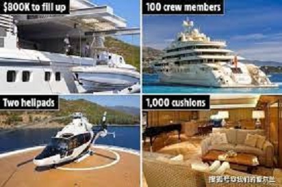 俄國富豪尤斯馬諾夫一艘名為「 Dilbar 」超級遊艇的各種豪華設備。 圖 : 翻攝自新浪網
