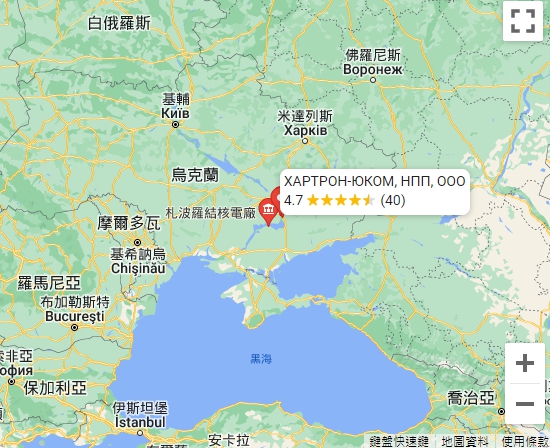 烏克蘭札波羅熱核電廠地理位置圖。 圖 : 翻攝自Google Map