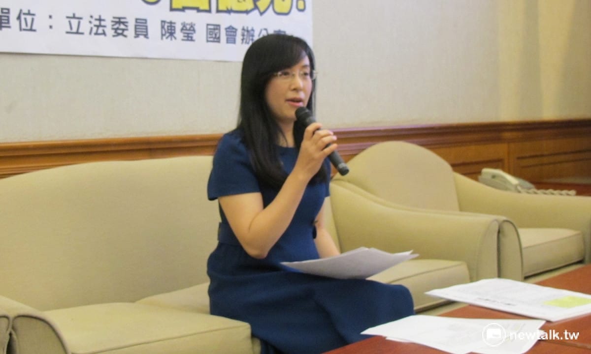 民進黨立委陳瑩7日表示，將提案修法將9家還有中國股東保留股的股份全數充公。 圖：林朝億/攝