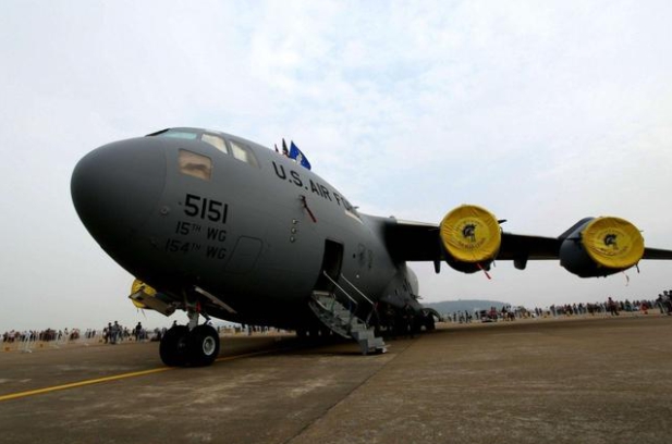 美軍C-17運輸機。 圖 : 翻攝自KK News