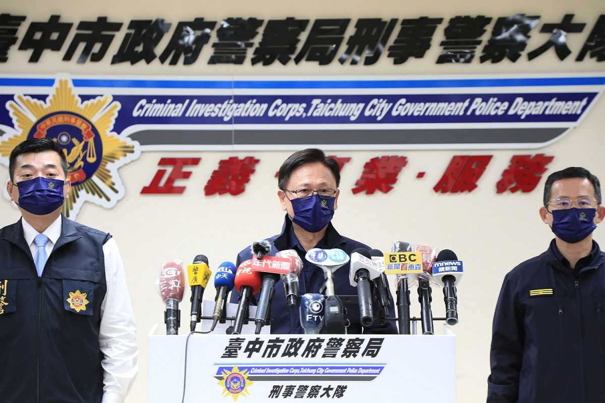 台中警方宣布偵破興中街大樓縱火案。 台中市警察局/提供