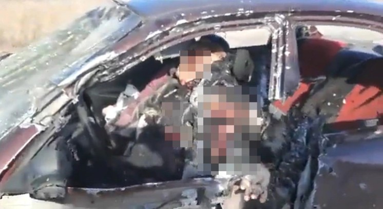 烏克蘭老夫婦遭俄軍坦克砲擊慘死。 圖：翻攝推特