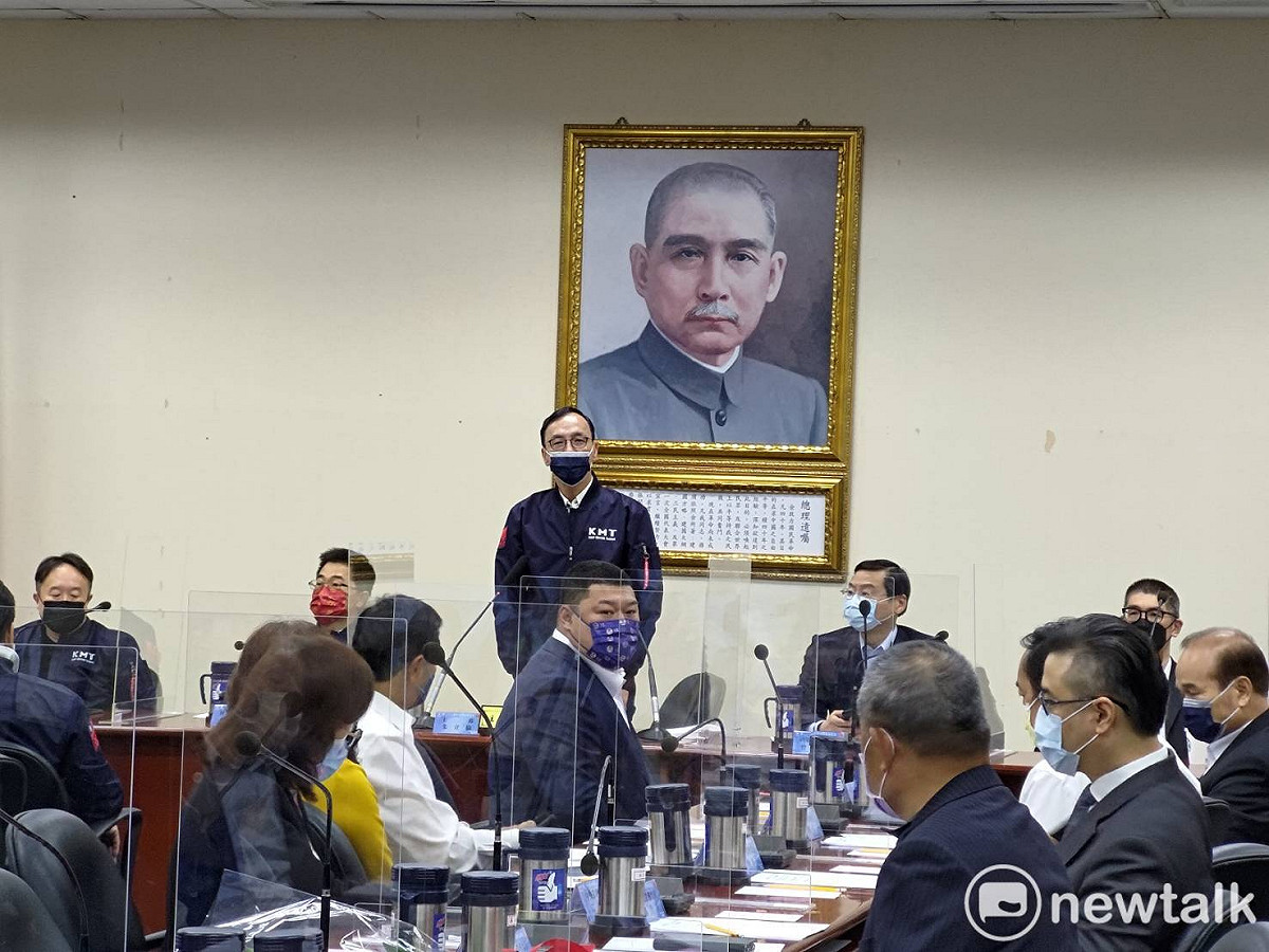 國民黨主席朱立倫主持國民黨中常會。 圖：黃建豪/攝
