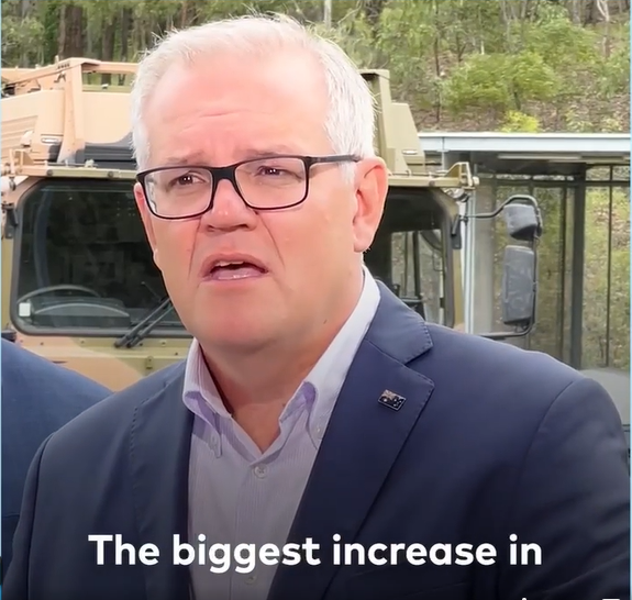 澳洲總理莫里森（Scott Morrison）今（10）日宣布擴軍。 圖：截自Scott Morrison臉書影片