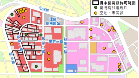 大彎北範圍示意圖。 圖：營建署都市計畫組提供
