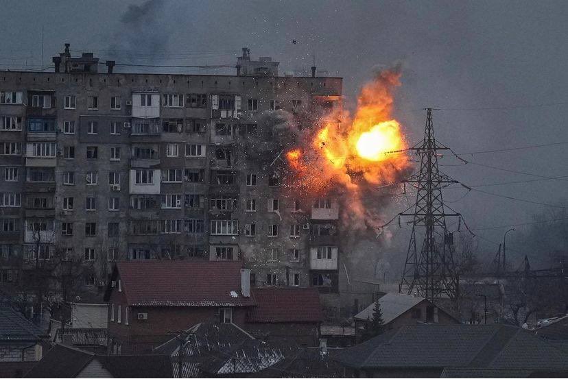 東部城市馬里烏波爾（Mariupol）遭俄軍轟炸。 圖：翻攝自Promote Ukraine推特（資料照）