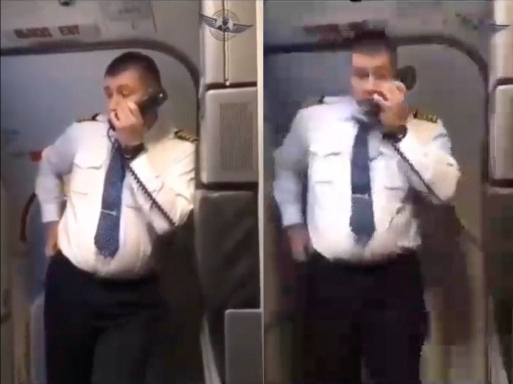 俄國機長在機上廣播，直指俄軍入侵行動是一種「犯罪」。 圖：翻攝自烏克蘭外交官謝爾巴推特（新頭殼合成）