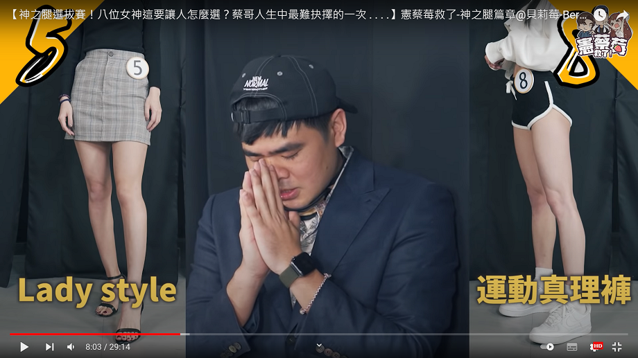 蔡哥在淘汰賽中十分糾結。  圖：翻攝自安安邊緣子頻道