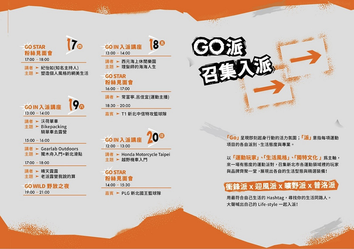 Go派活動精彩主題分享內容。 圖：新北市體育處提供