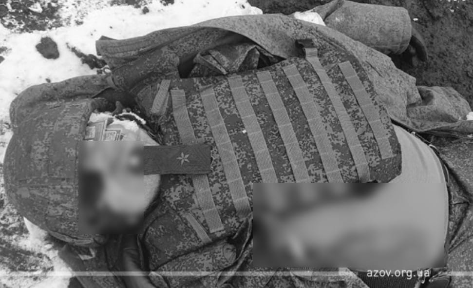 亞速營公布一名被指稱是俄國陣亡將軍的照片。 圖：翻攝自推特