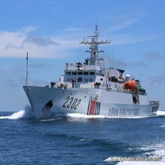 中國海警局「2302艦」釣魚台巡航，日海保指闖入日本領海。 圖：翻攝陸網/珠海航展獨立觀察員