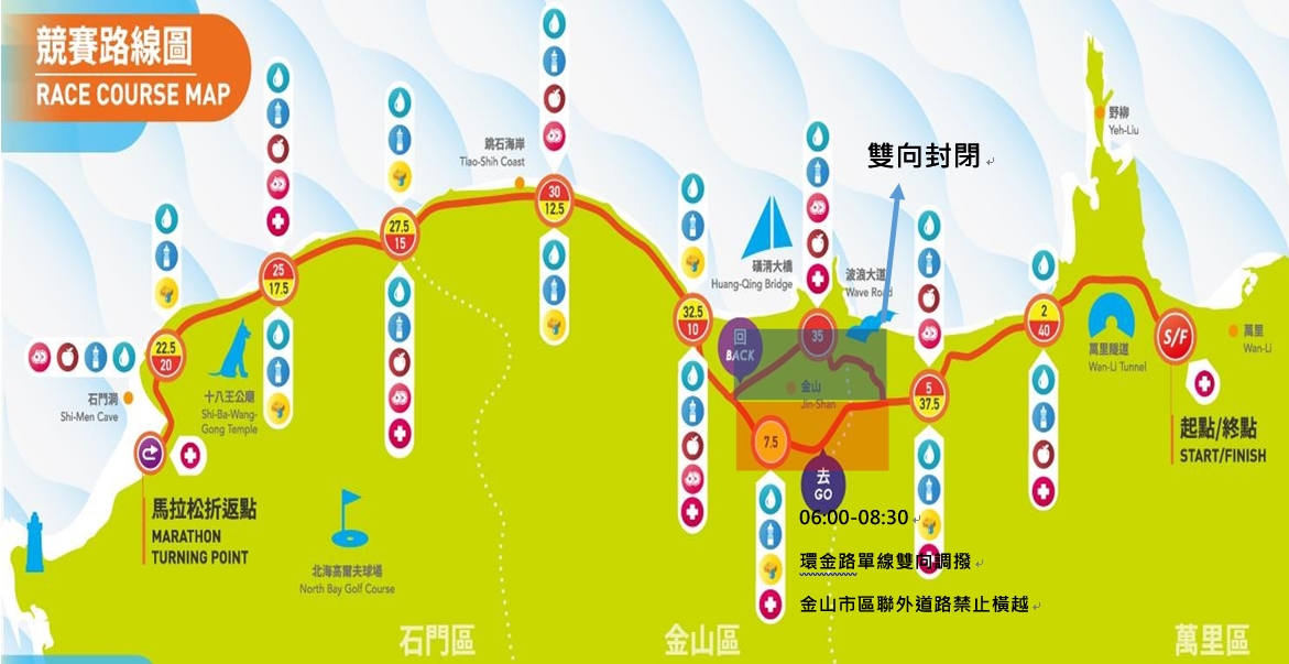競賽路線圖-馬拉松42K。 圖：新北市交通局提供
