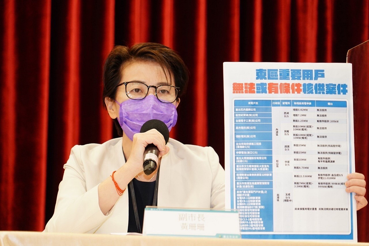 黃珊珊喊話台電不要把北市缺電狀況推給變電所。 圖：台北市政府／提供