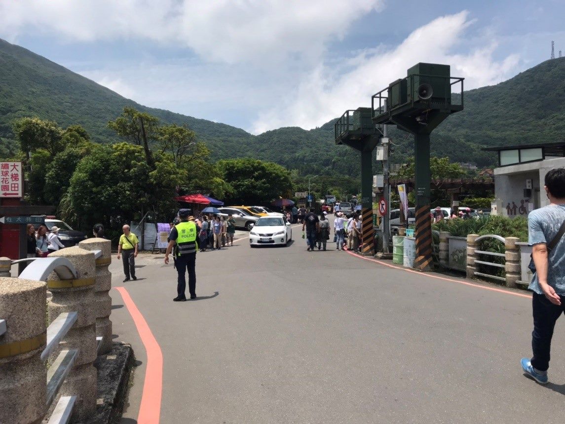 海芋季、繡球花季期間(3/19~6/19)陽明山將實施交通管制。 圖：台北市交通警察大隊／提供（資料照）