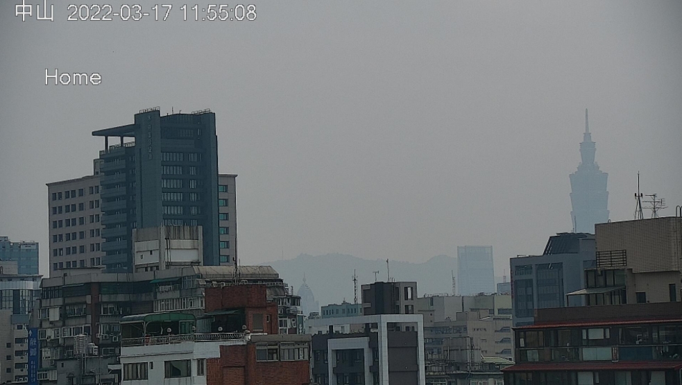 今日空氣髒，西部地區空品多為橘色提醒等級(圖為中山測站)。 圖：擷取自環保署空氣品質監測網