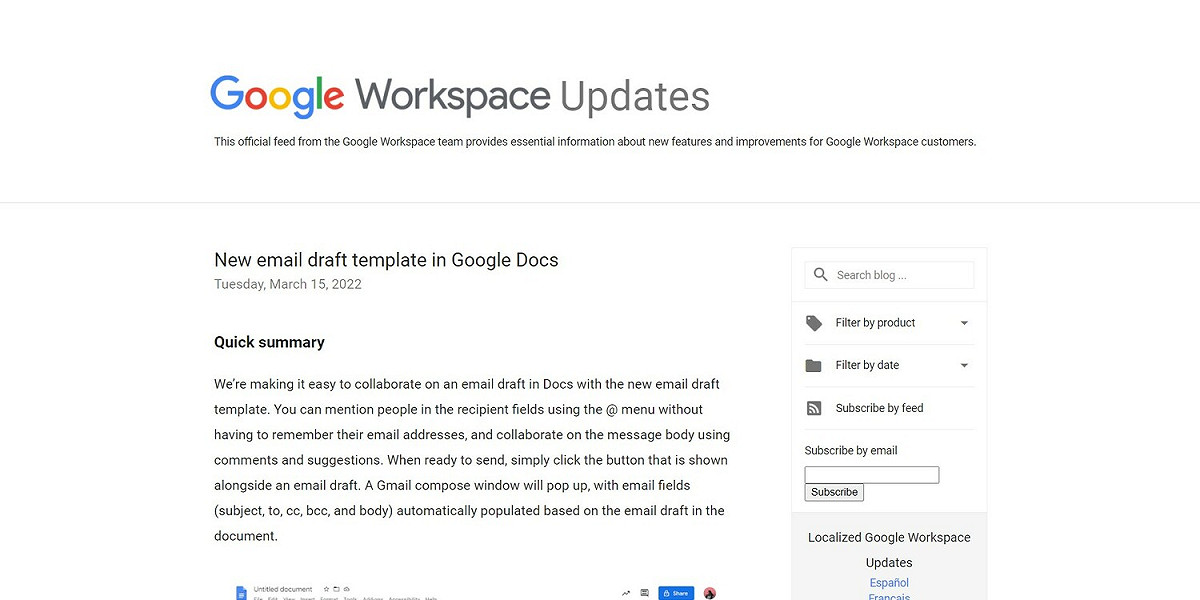 這是Google「智能畫布」計劃的一部分，該計劃旨在讓人們使用Google的產品時切換更加無縫。未來Google將會推出更多類似的功能。 圖：翻攝自Google官網