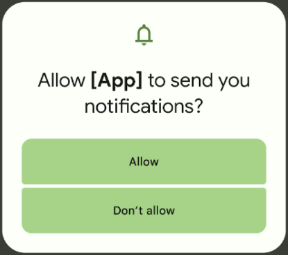 Android 13所有的應用程式現在向用戶傳送通知之前需先請求通知權限。 圖：翻攝自Android Developers 官網