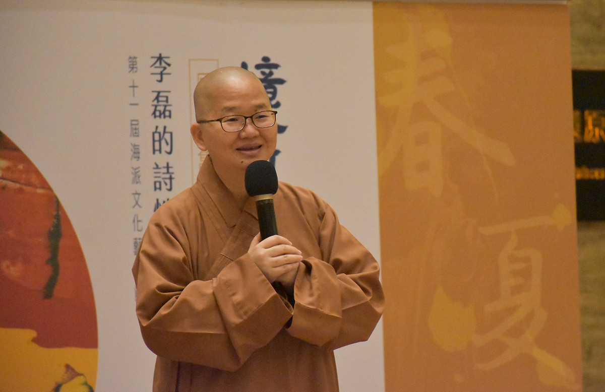 佛陀紀念館館長如常法師開幕致辭。 圖：孫家銘攝