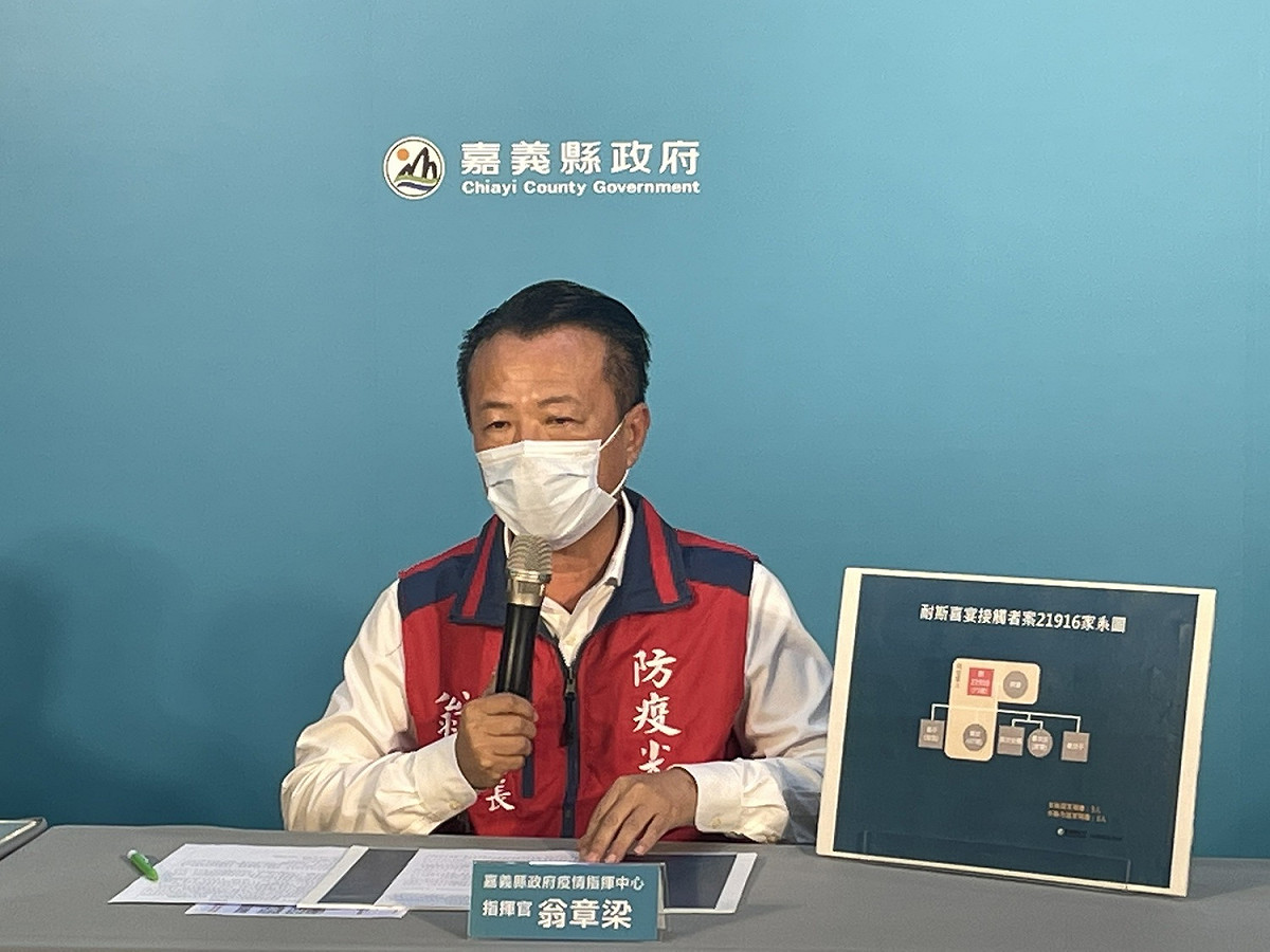 嘉義縣長翁章梁與婚宴確診者足跡重疊，PCR檢測為陰性。 圖：嘉義縣政府/提供