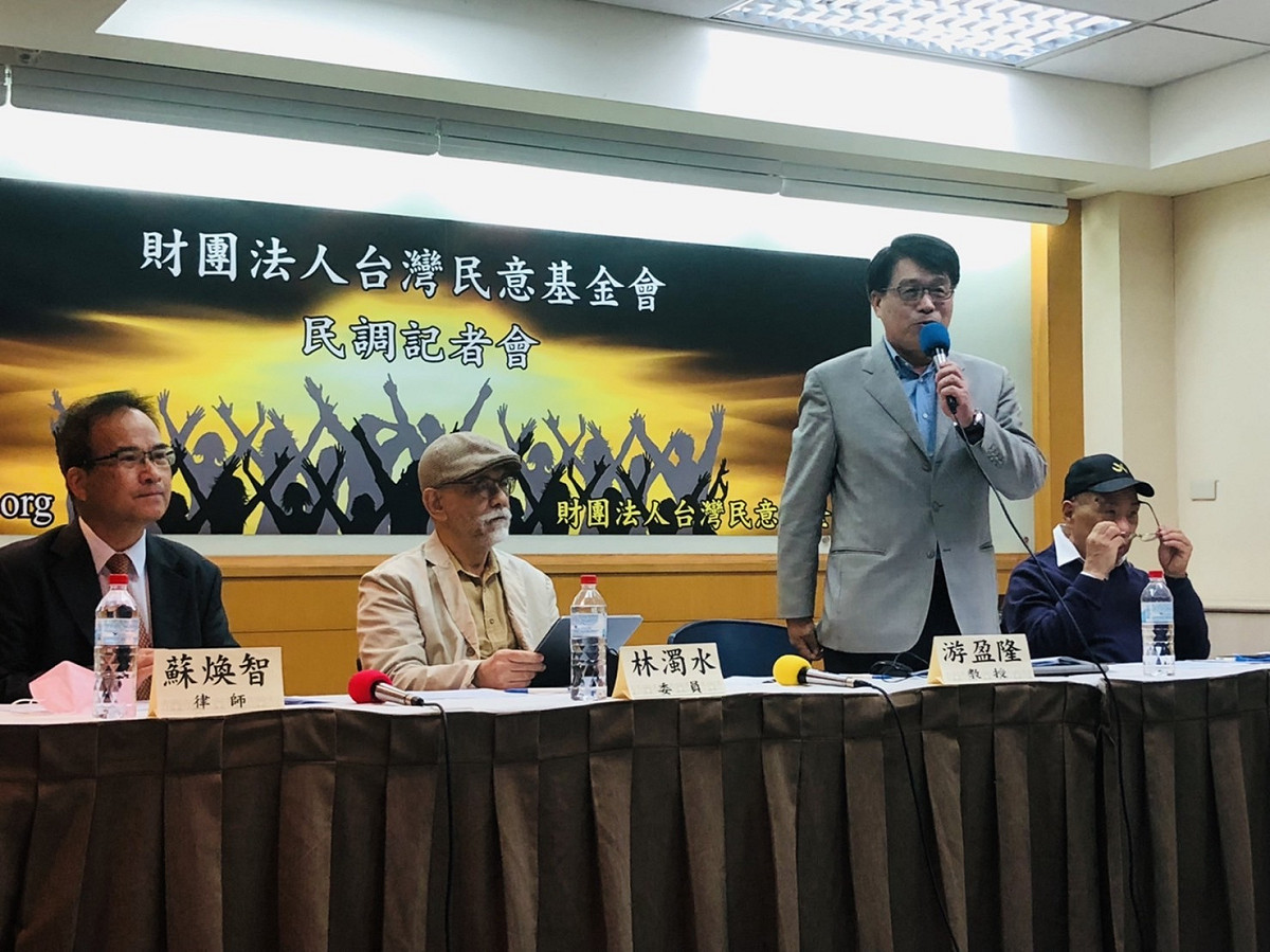 財團法人台灣民意基金會今（22）天舉行三月民調發表會，主題是「俄烏戰爭、兩岸危機與台灣民主」，由基金會董事長游盈隆主持。 圖：謝莉慧/攝