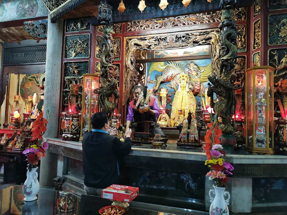 林口永善寺大眾爺今年首次出巡於法會現場坐鎮祈福。 圖：林口區公所提供