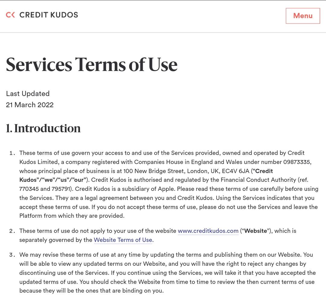 Credit Kudos在其公司官網上也表明自己是蘋果的子公司。 圖：Credit Kudos官網