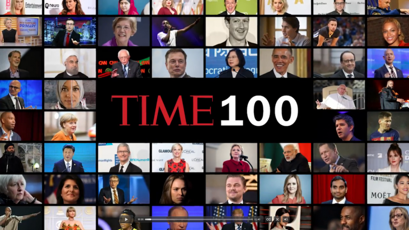 《時代》雜誌（TIME）公布「2016年全球最具影響力百大人物」（The 100 most influential people）網絡票選，台灣新任總統蔡英文名列第19名。 圖：翻攝TIME官網