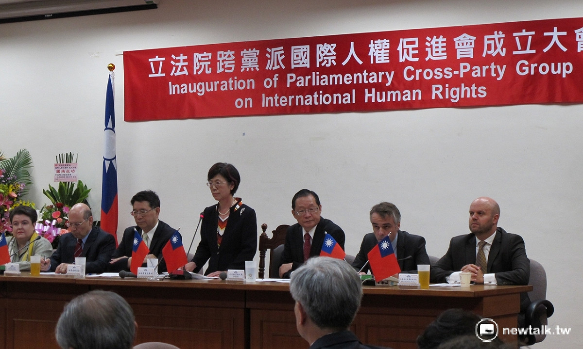 立法院跨黨派人權促進會19日上午成立，並邀請歐美的駐台代表出席。 圖：林朝億/攝