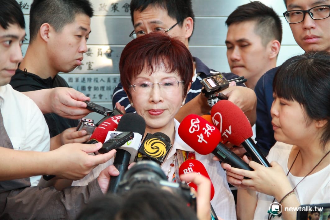 國民黨主席洪秀柱6日受訪表示，將會出席準總統蔡英文520的就職大典。 圖：新頭殼資料照片