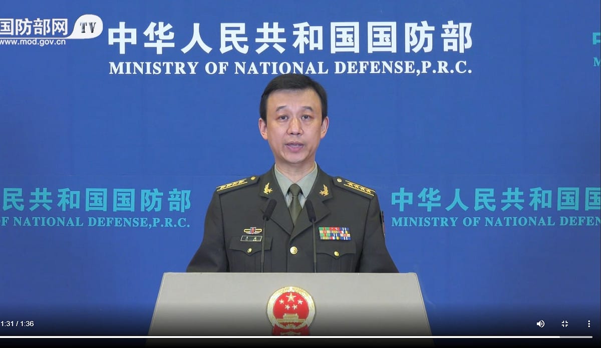 中國國防部發言人吳謙。 圖：中國國防部網站