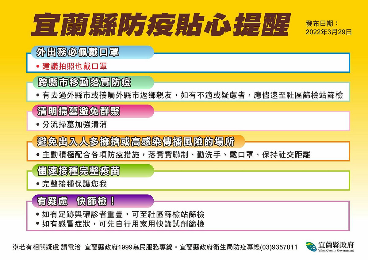 宜蘭防疫措施。 圖：宜蘭縣政府提供