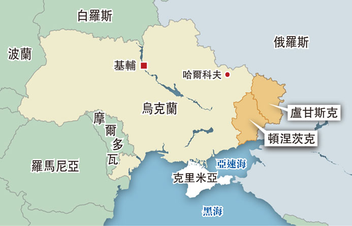 目前由俄國控制的前烏克蘭土地克里米亞位置圖。 圖：翻攝網路(資料照)