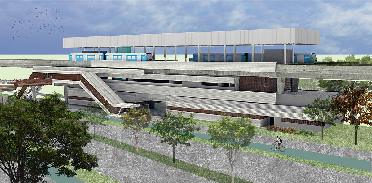 LB08鶯歌車站及連通道模擬圖。 圖：新北市捷運局提供