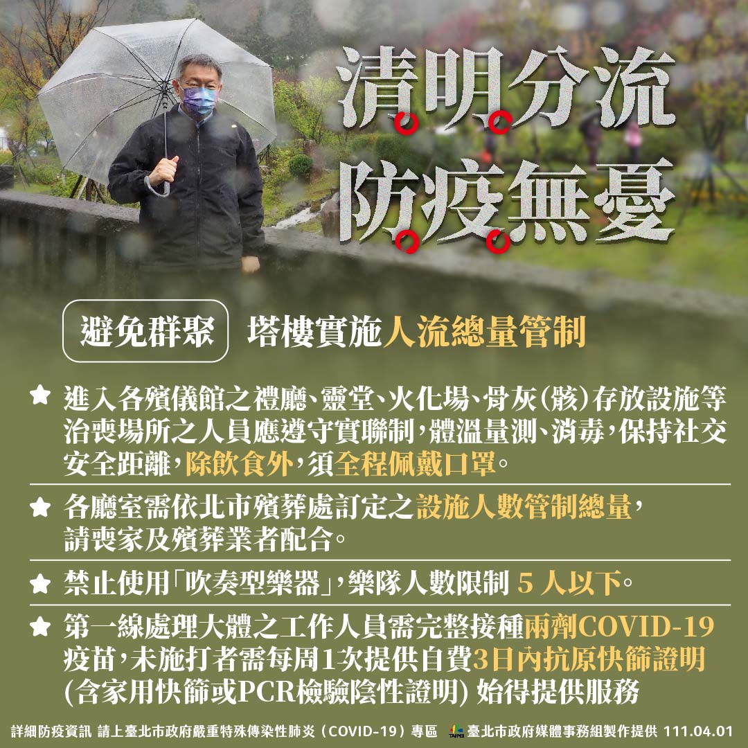 清明節即將來臨，台北市將實施塔樓人流管制。 圖：台北市政府 / 提供