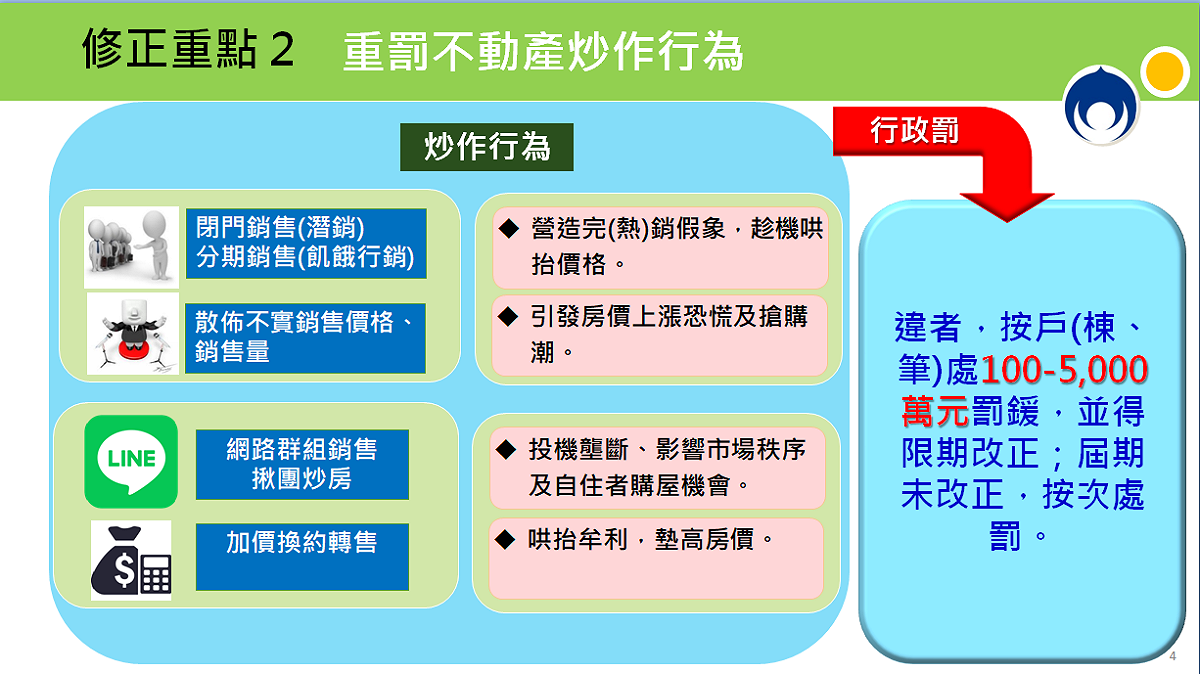 行政院會今（7）日通過內政部擬具「平均地權條例」修正草案，修正重點之二。 圖：內政部提供