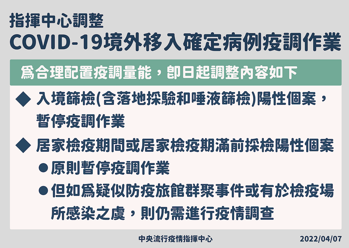 指揮中心調整COVID-19境外移入確定病例疫調作業 圖：中央流行疫情指揮中心/提供