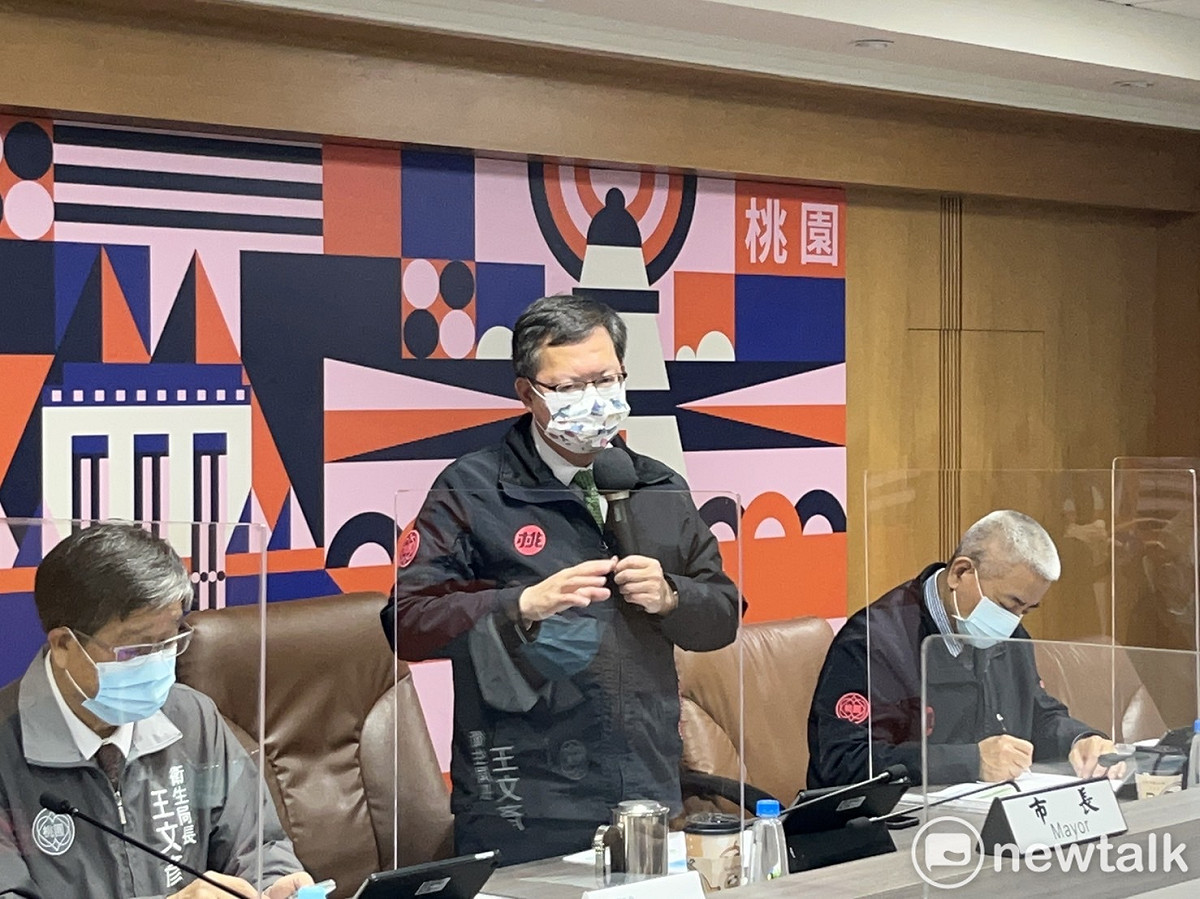 鄭文燦表示，市府將設立輕症者在家居隔的關懷服務中心，協助關懷在家居隔確診者生活需求。 圖：林昀真/攝