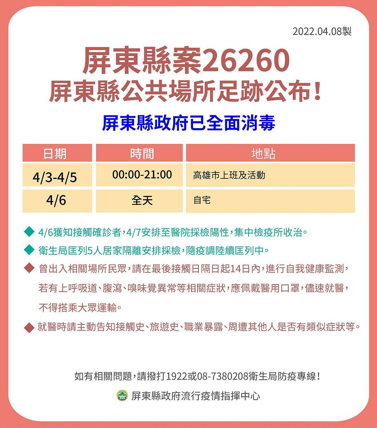 屏東＋7足跡曝！曾去全聯、市場、夜市 屏基護理師2採陰將3採