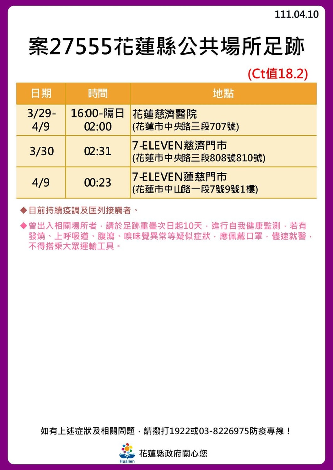 案27555足跡 圖／花蓮縣政府提供
