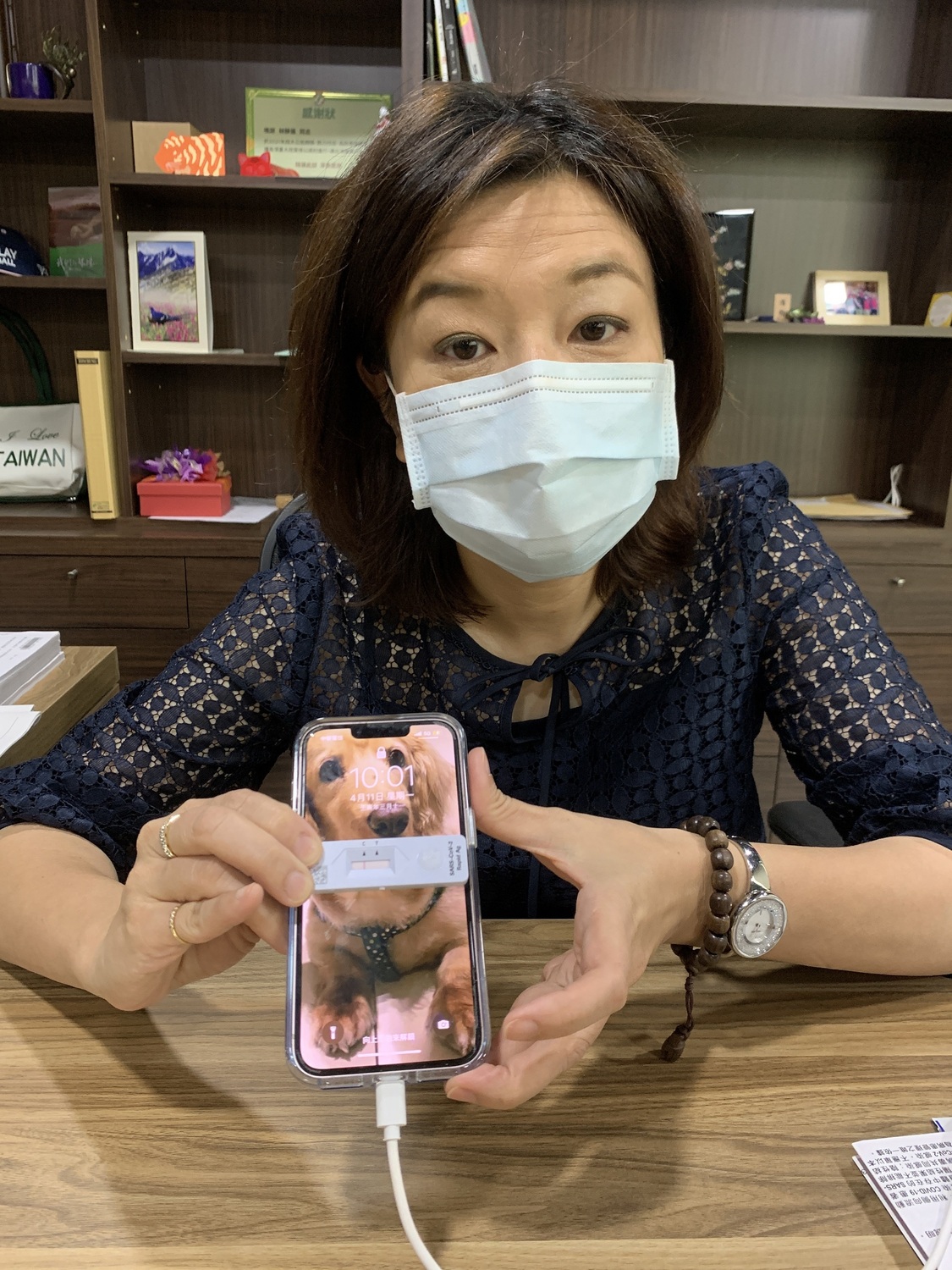 林靜儀出示快篩結果為陰性。 林靜儀/提供