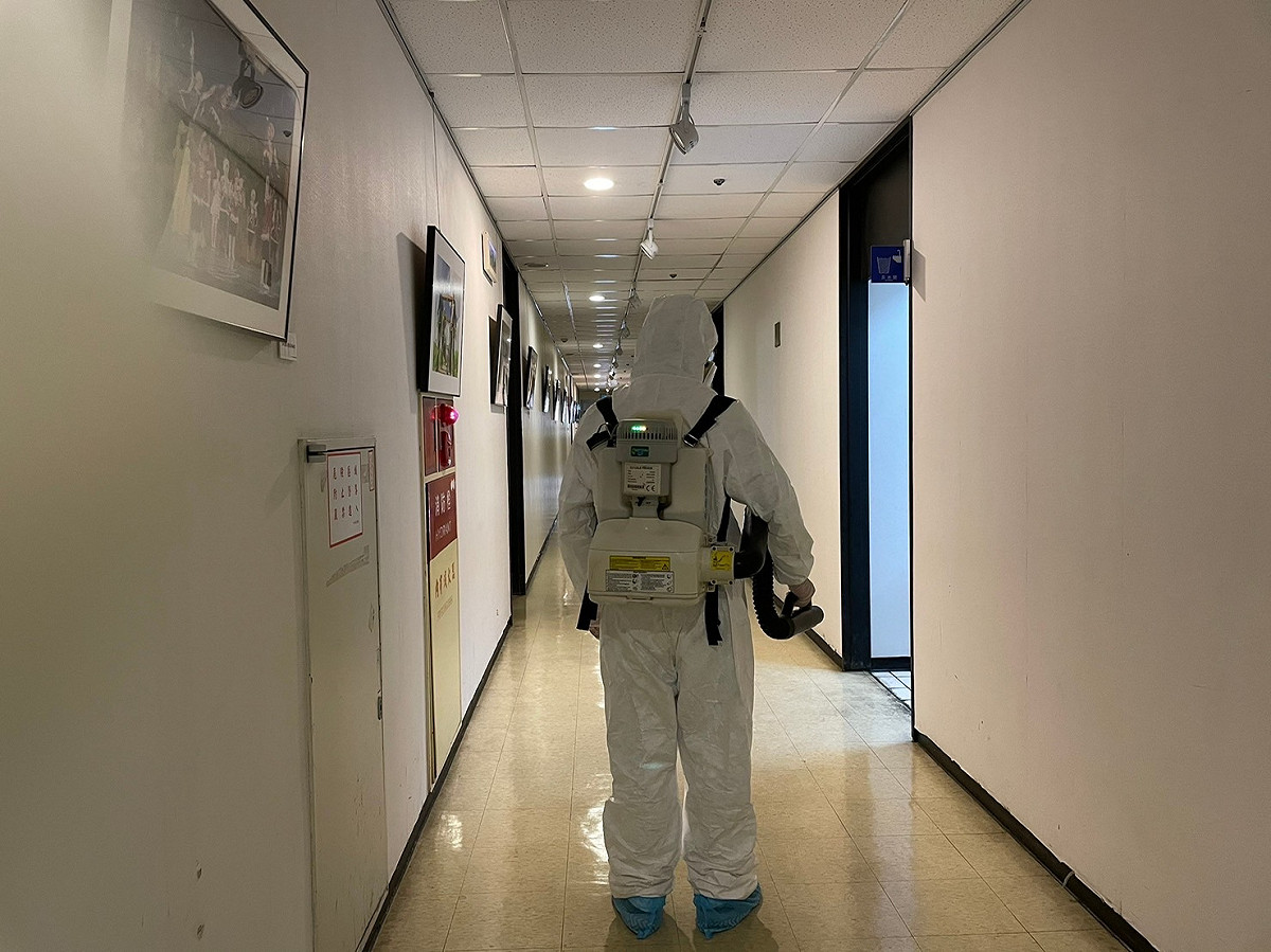 台灣電力公司表示，收到人員確診通知後，已於第一時間進行相關樓層清潔消毒。 圖：台灣電力公司／提供