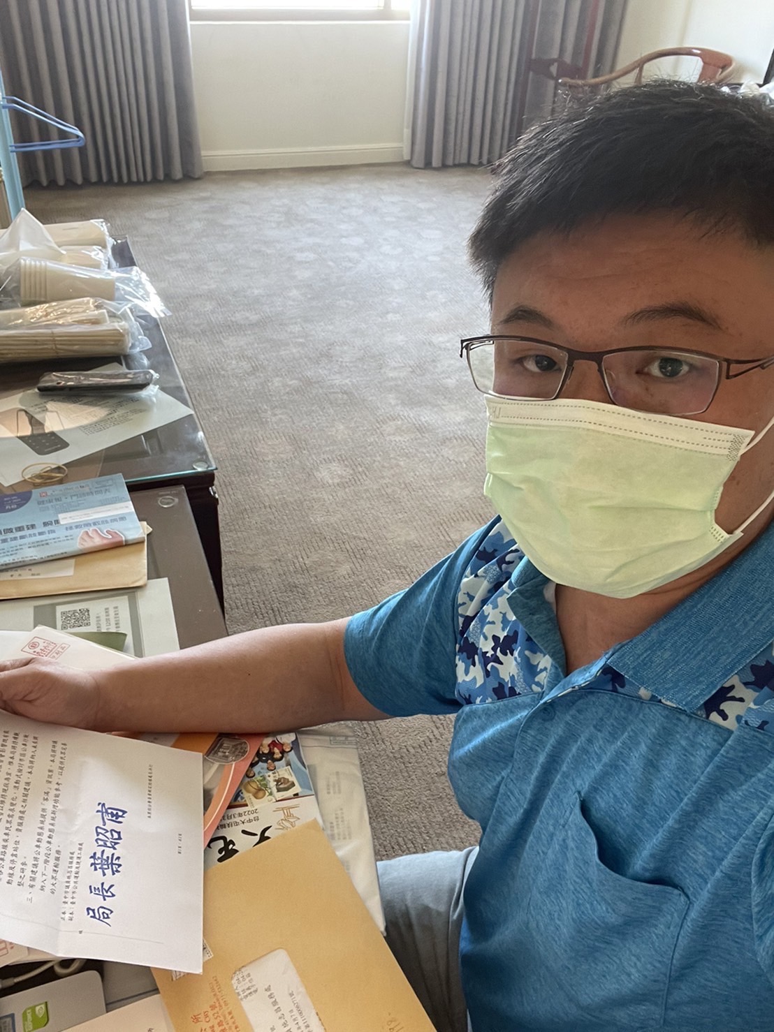 台中市議施志昌的助理確診，他篩檢結果出爐，兩種PCR檢測皆為陰性。 施志昌/提供