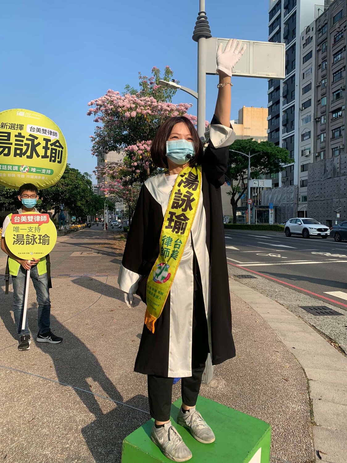 菊系新人湯詠瑜通過民進黨市議員初選。 圖：翻攝自湯詠瑜臉書