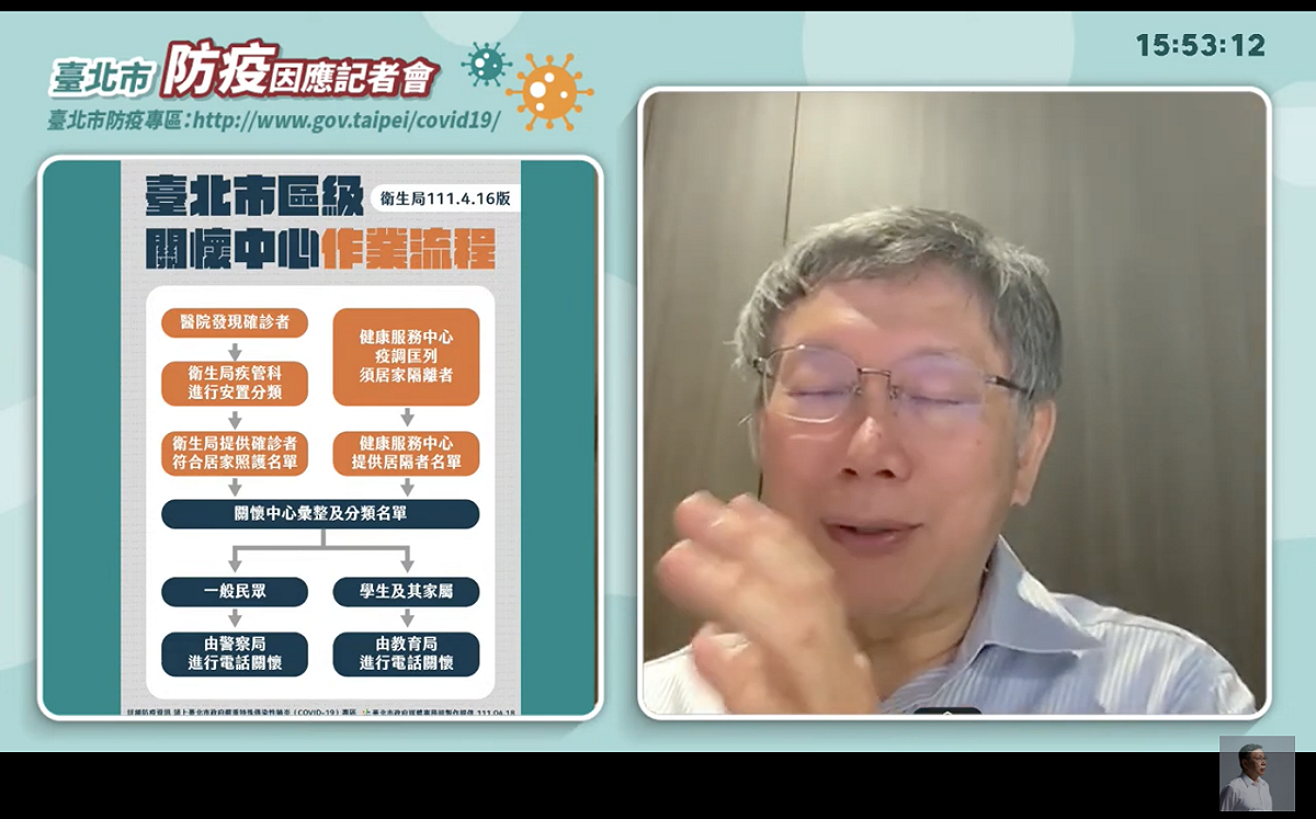 台北市長柯文哲。 圖：翻攝直播