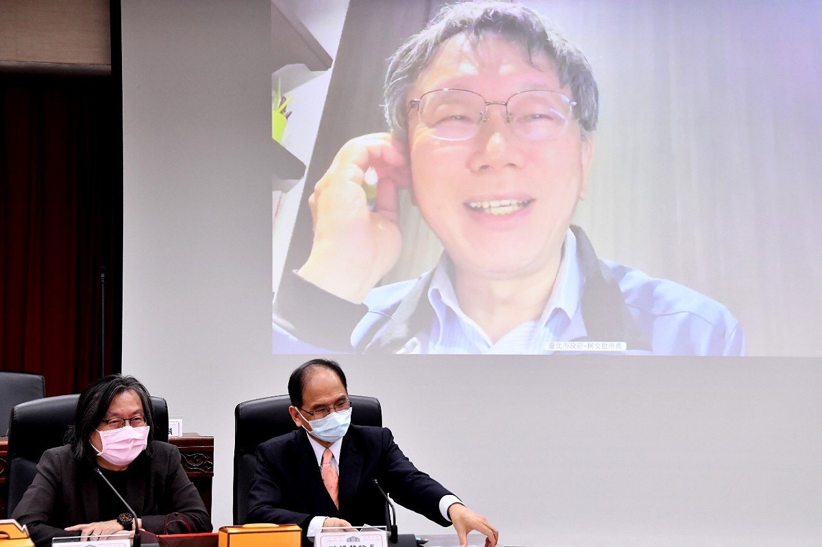立法院長游錫堃今（19日）為立法院改建及遷建案，率團拜訪台北市政府。 圖：台北市政府 / 提供
