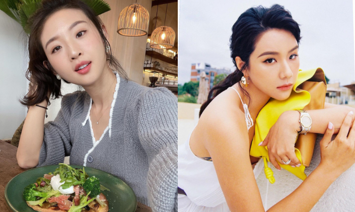 「華航林依晨」趙筱葳(Ivy)、ØZI緋聞辣模女友「Angelina」陳怡安。 圖：翻攝自Ivy、AngelinaIG(@weicutey、an9lina)